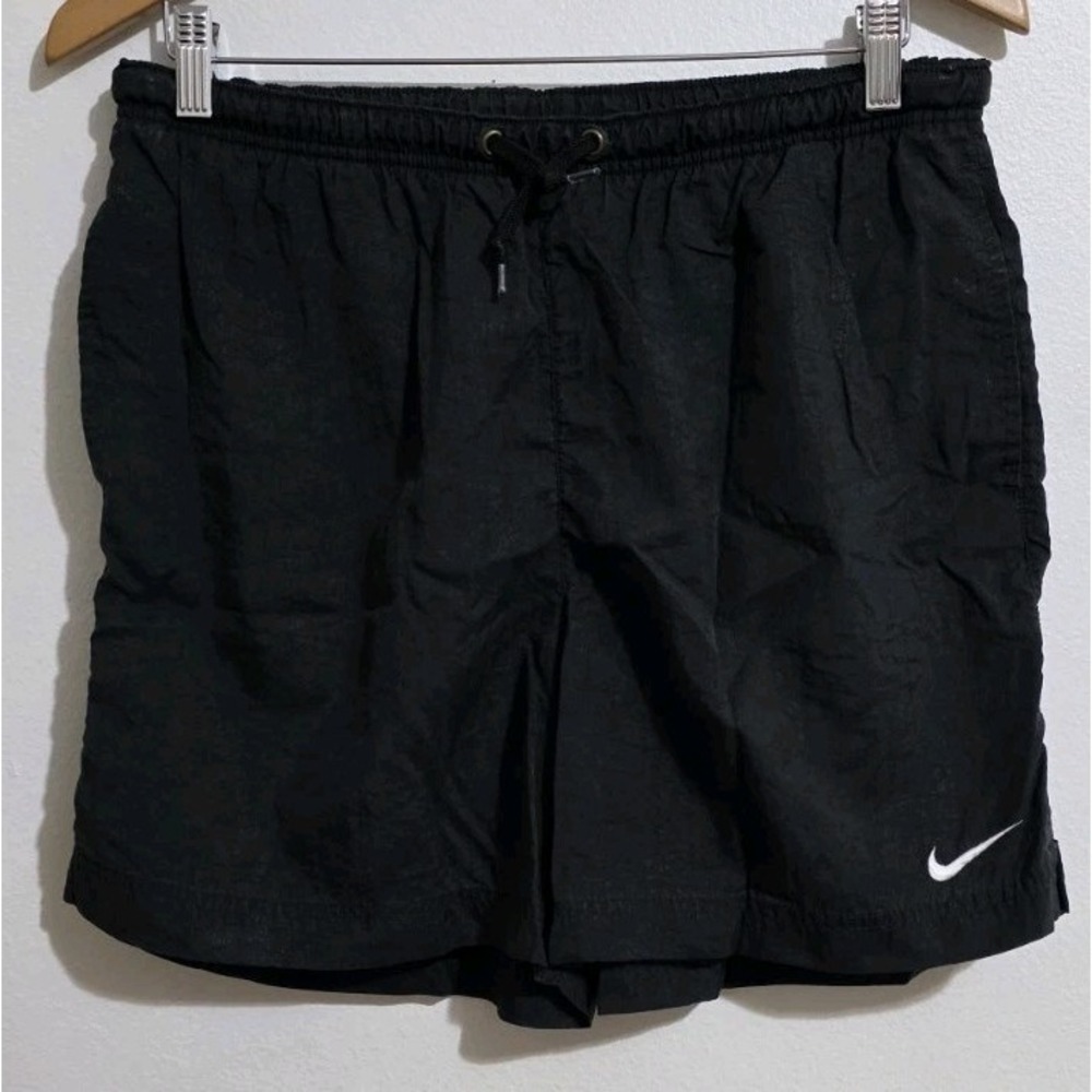 Vintage 90s Nike Travis Scott Mini Swoosh Shorts Baggies‎ Black Nylon Sz M